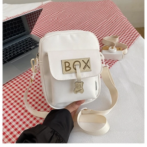 Women Crossbody Bag Lightweight Composite Fabric Large Capacity Casual Korean Style Letter Patch Shoulder Bag Girl Cute