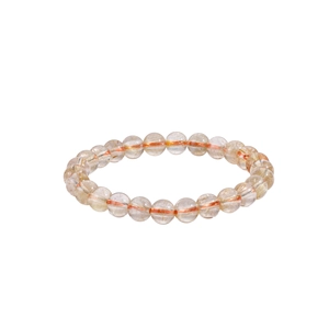 Bracciale in quarzo rutilato dorato naturale con inclusioni di aghi d'oro fini