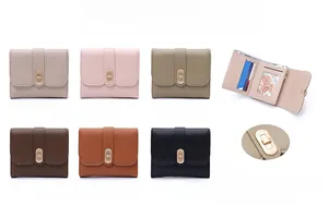 Internal layout of compact tri-fold wallet showing card slots and snap button closure