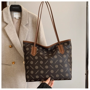 Γυναικεία Vintage Τυπωμένη Τσάντα Tote από Δέρμα PU Μεγάλη Χωρητικότητα Μετακίνηση Τσάντα Ώμου Αστική Μινιμαλιστική