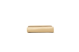 Side view of cream PU leather folding wallet showing compact multi-layer structure