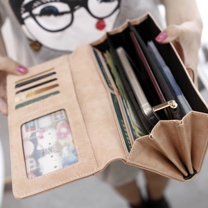 Women's vintage long wallet with large capacity, multi-card slots and phone pocket