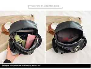 Vue macro du compartiment principal spacieux et des poches du sac à dos chouette