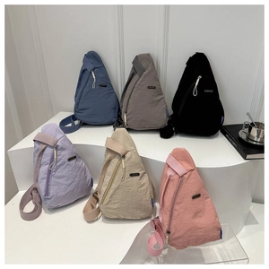 Waterproof nylon crossbody chest bags for men and women in various trendy colors