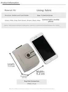 Detailed internal view showing 16 card slots of this compact PU leather women wallet