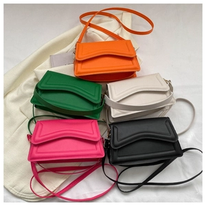 Minimalist square crossbody bags in five colors with unique wavy texture patterns