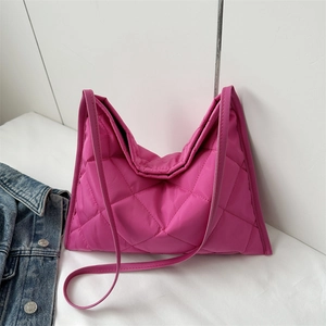 Damen Mode Gesteppt Oxford-Stoff Schulter Tote-Tasche Große Kapazität Einfarbig Urban Minimalistisch Lässig Reise Handtasche