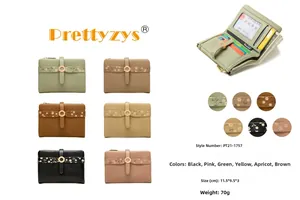 Internal structure of small PU wallet featuring card slots and bill compartment