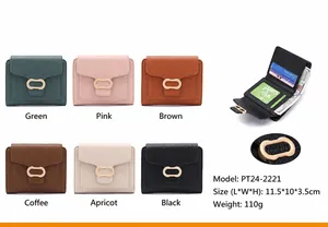 Detailed view of the multi-slot interior and trifold design of the soft PU wallet