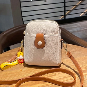 Mini Borsa A Tracolla Per Cellulare Donna Pelle PU Colore A Contrasto Borsa A Spalla Con Ciondolo A Tigre