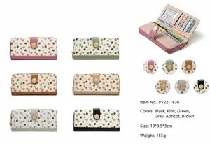 Internal structure of long PU leather wallet with card slots and bill compartment