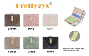 Detail view of the multi-functional interior slots and pockets of this PU leather wallet