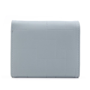 Minimalistisches hellblaues PU-Leder Portemonnaie mit quadratischem Steppmuster