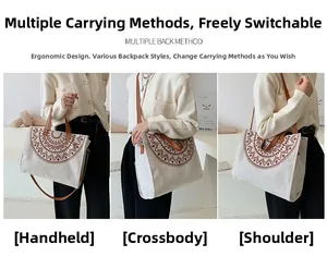 Drei Tragemöglichkeiten: Handtasche, Umhängetasche und Schultertasche für diese Tote Bag