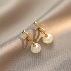 Boucles D'oreilles Pendantes Künstliche Perle Sirène Élégantes Avec Tige En Argent Sterling 925 Bijoux En Cuivre Plaqué Or Pour Femmes