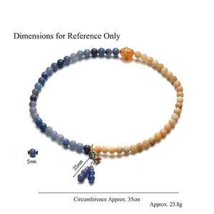 Alashan agate beaded double-layer necklace with flower pendant and orange bead accents