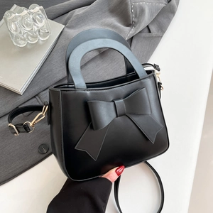 Borsa a Mano da Donna con Fiocco in Pelle PU Minimalista Tracolla Borsa Quadrata Dolce per Uso Quotidiano Appuntamento Festa Shopping