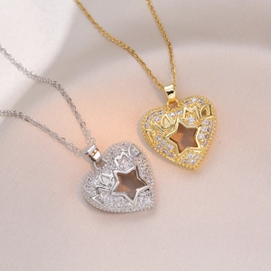 Collana Con Ciondolo A Cuore Mama Acciaio Inossidabile Zirconia Intarsiata Gioielli Regalo Festa Della Mamma Per Donne Moda Elegante