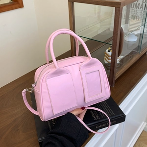 Sac Boston Femme Cuir PU Poignée Supérieure Sac Bandoulière Avec Fente Pour Carte Transparente Décontracté Élégant