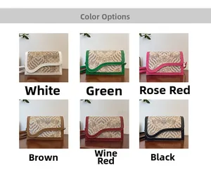 Six colors of Chinese style crossbody bags featuring traditional jacquard water patterns