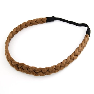 Braided Hair Headband Synthetic Fiber Twisted Braid Elastic Hairband For Women Girls Boho Style Natural Looking