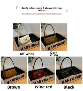 Collection de sacs portés épaule en blanc crème, kaki, marron, rouge vin et noir
