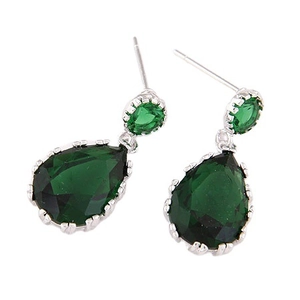 Eleganti Orecchini a Bottone in Zirconia a Goccia in Rame Placcato Oro per Donna Gioielli di Cristallo Vintage con Taglio a Pera per Matrimonio Festa Regalo