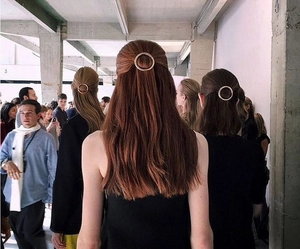 Barrette à cheveux circulaire minimaliste en alliage doré pour queue de cheval