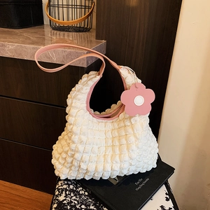 Sac À Bandoulière Sous L'Aisselle Texture Popcorn Bulle Chic Fleur Charme Sac Hobo Pour Femmes Tote De Mode Quotidienne
