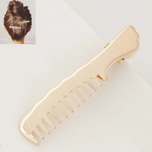 Modische goldene Haarspange aus Metall im Kamm-Design für Damen im Minimal-Stil