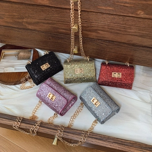 Women's Sparkling Rhinestone Mini Square Bag Fashion Metal Chain Crossbody Shoulder Bag Elegant Evening Party Clutch Bag