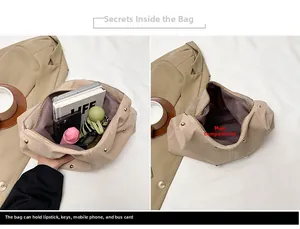 Large capacity tote bag interior detail showing spacious storage for daily essentials