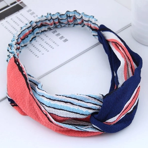 Fascia Per Capelli Incrociata Con Nodo Retrò Da Donna Tessuto Elastico A Righe Stampa Floreale Accessori Di Moda