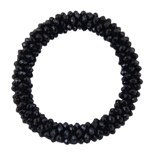 Bracelet en cristal noir facetté avec des finitions brillantes pour femme