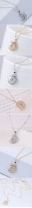 Détail du collier pendentif lune et étoile S925 avec incrustations de zircons brillants