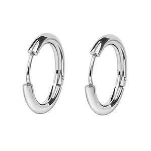 Orecchini a cerchio da uomo in acciaio inossidabile argento dal design minimalista classico