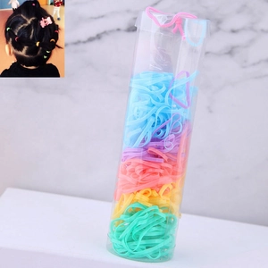 Colorful Disposable Elastic Hair Ties High Elasticity Rubber Bands For Kids Toddlers In Portable Storage Tube