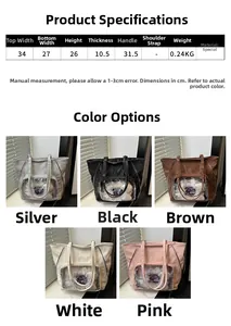 Detailed tote bag size chart and multi-color selection for this large capacity commuter bag
