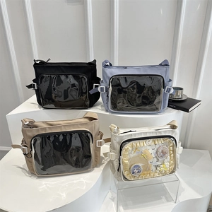 Sac Ita en Toile de Style Japonais Avec Fenêtre Transparente en PVC Sac à Épaule Grande Capacité Fourre-tout Pour Fans d'Anime Femme
