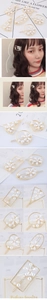 Détails de pinces à cheveux géométriques dorées avec perles et motifs floraux élégants