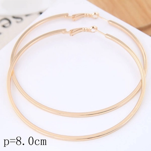 Créoles En Alliage Lisse Minimaliste Mode Grands Bijoux Ronds Pour Femmes Élégant