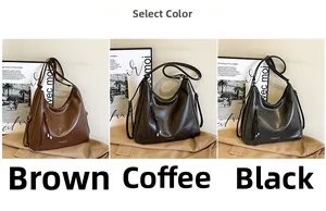 Detailed comparison of brown, coffee, and black vintage faux leather crossbody bags