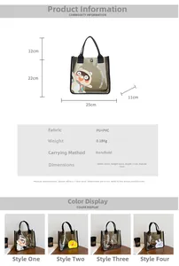 Tableau des tailles détaillé pour le sac Nameless Hero montrant les dimensions et PU PVC
