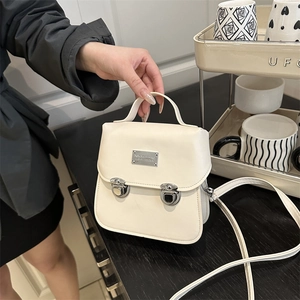 Borsa A Tracolla Piccola Quadrata In Pelle PU Retrò Con Doppia Chiusura Manico Superiore Tracolla Regolabile Borsa Vintage