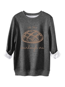 Détail du sweat gris sourdough era montrant la doublure polaire blanche et les poignets