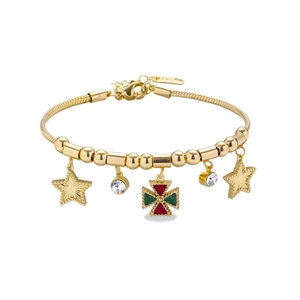 Bracelet À Charms En Acier Inoxydable Plaque Or Chaîne Serpent Étoile Zircon Croix Colorée Bijoux Rétro Pour Femmes