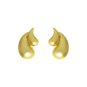 Boucles d'oreilles dorées élégantes avec design goutte d'eau et fini poli