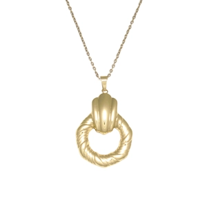 Collier minimaliste plaqué or 18 carats avec pendentif cercle torsadé sur chaîne fine