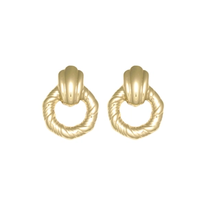 Boucles d'oreilles éventail plaquées or 18 carats avec anneaux torsadés élégants