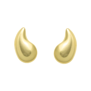 Polished gold water drop earrings set in a minimalist vintage French style design